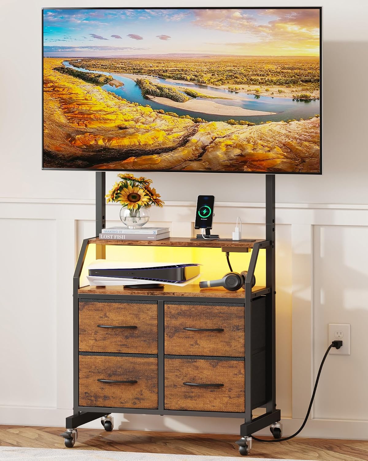 TV Stand With Closed Cabinets